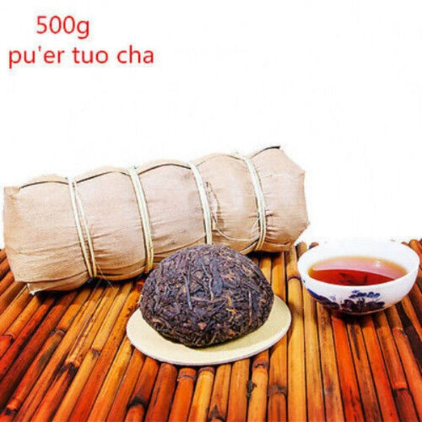 5Pcs Yunnan Shu Puer Tea 500g Top Grade Original Ripe Black Premium Cake
