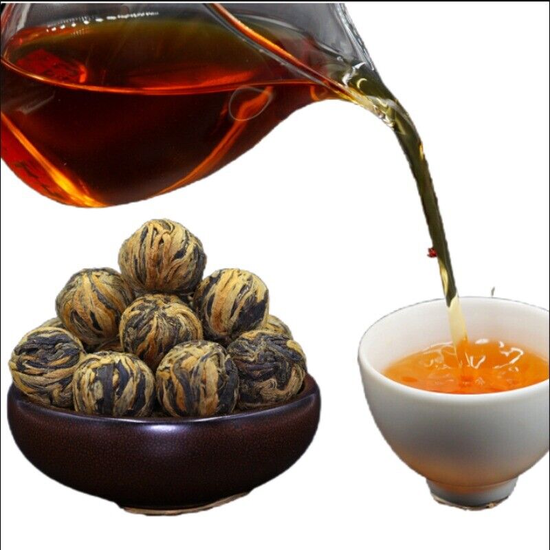 100g Small Gold Ball Black Tea Organic Dianhong Bud Tea China Yunnan Specialty Main image