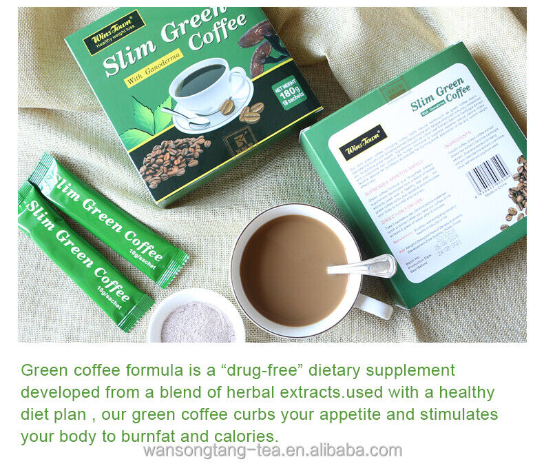 Slimming Healthy Coffee Powderinstant Slim Green Coffee Lose Weight 10g*18