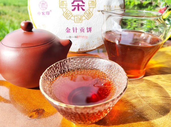 普洱熟茶饼 宫廷金芽金针普洱茶 勐海布朗山老树茶叶批发厂家直销
