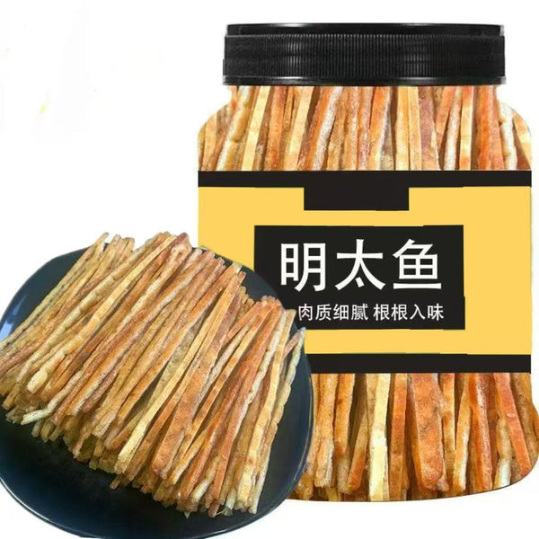 Qingdao Charcoal Grilled Mingtai Fish Strips Canned Ready to Eat Premium Snack