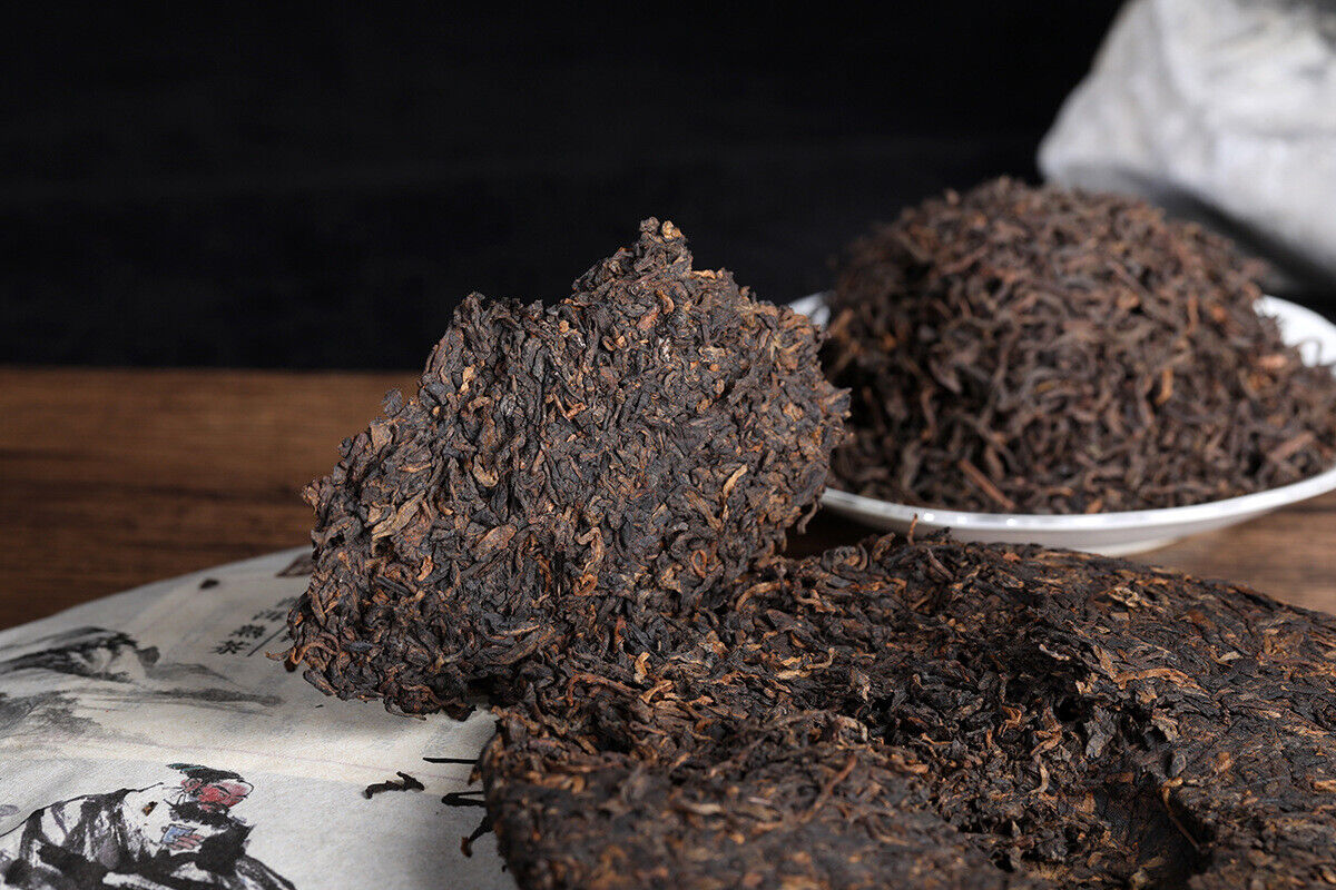 357g Yunnan OldPanzhang Puerh Ripe Tea Cake Menghai Flavor Pure Material
