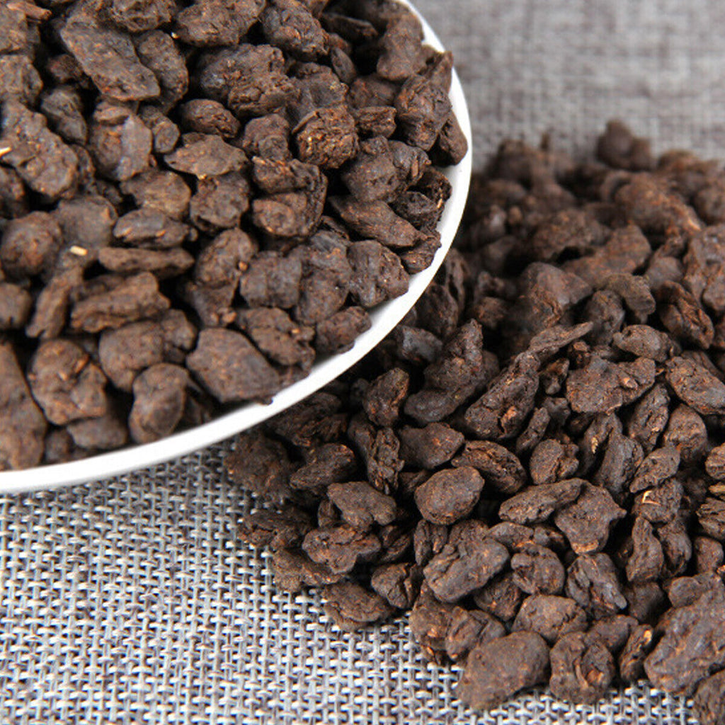 Ripe Pu-erh Tea Packing GiftCooked Puerh Tea Handmade Bamboo Basket Yunnan 500g
