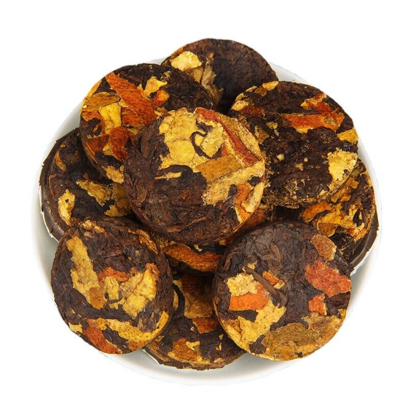 500g Yunnan Chenpi Pu'er tea cake citrus ripe tea black tea small jade cake Main image