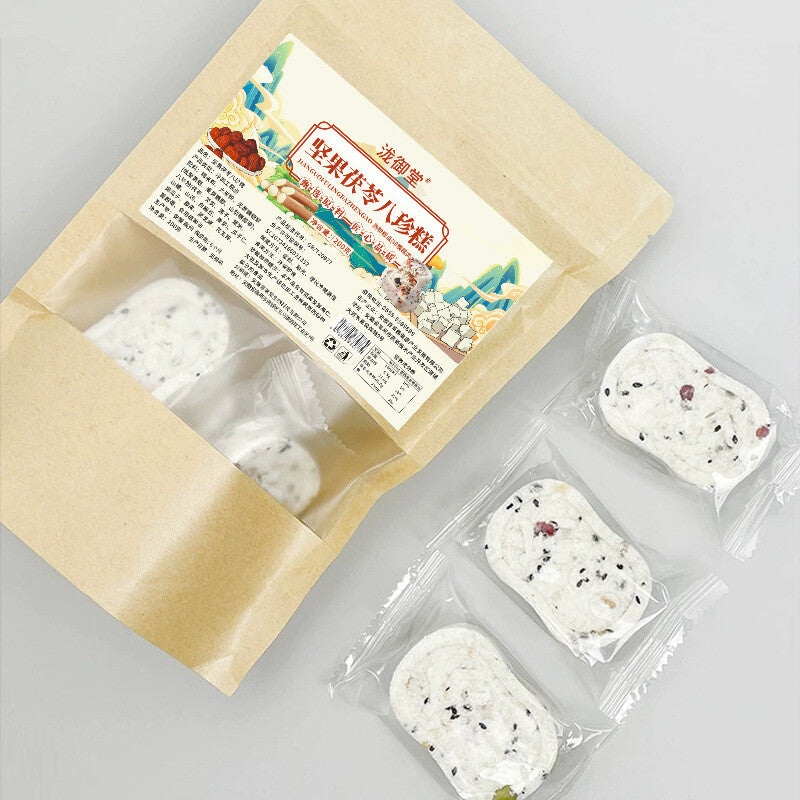 Sugar free healthy breakfast pastry, nuts, Poria cocos, and Eight Treasures cake