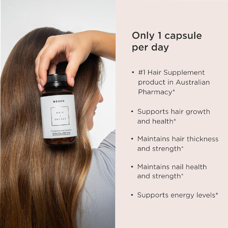 Hair and Energy Formula Vitamins with Zinc and Iodine for Healthy Hair 60 Count Secondary image