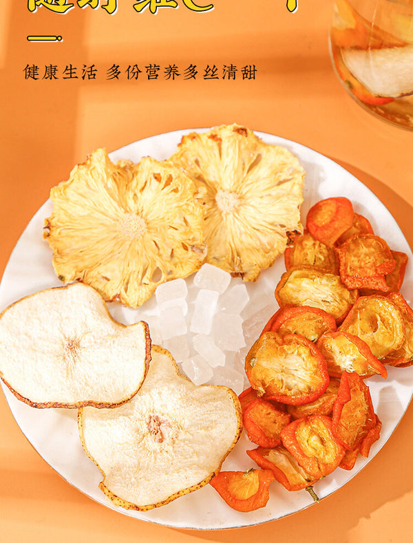 Fruit Tea with Kumquat Pineapple Pear Independent Bags for Throat Dryness Relief