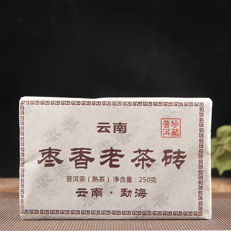 250g Jujube Fragrant Brick Big Leaf Top Old Pu'er Tea Health  Ripe Tea