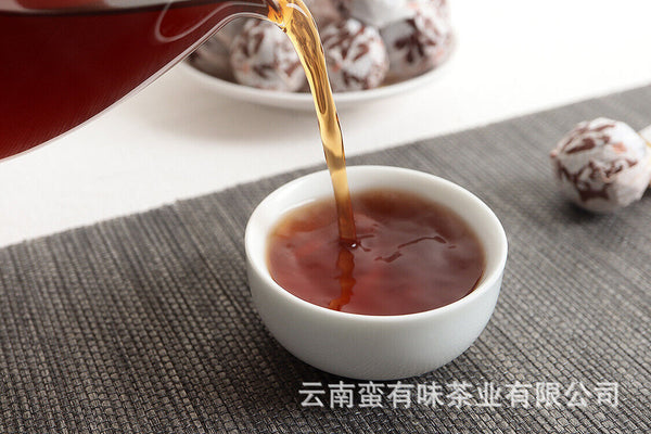 Yunnan Pu'er Tea Icelandic Ripe Dragon Pearl 8g Ripe Tea Thin Slices 500g