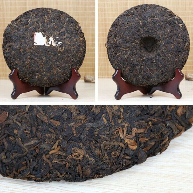357g Ba Jiao Ting Li Ming 7590 Yunnan Qizibing Tea Aged Puer Tea Cake Ripe