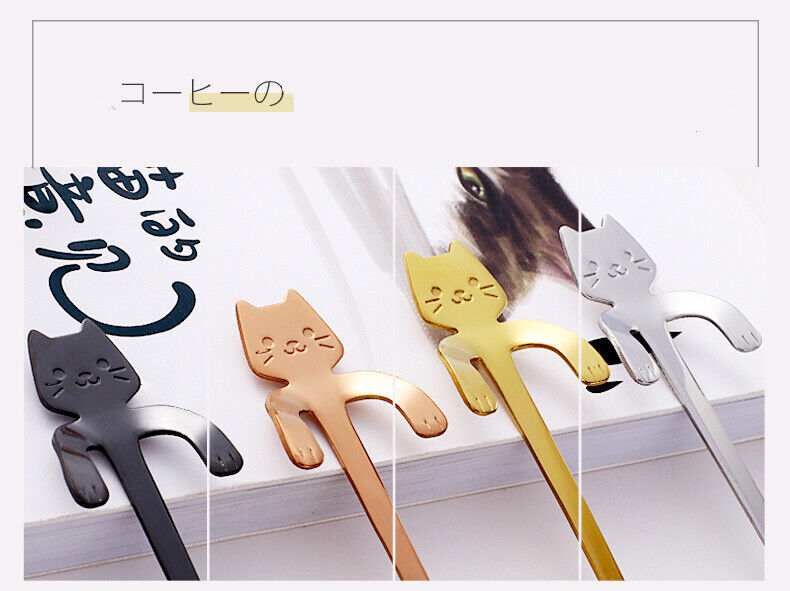 Stainless Steel Spoon Dinnerware Cat Coffee&Tea Spoon Kitchen Flatware Tableware