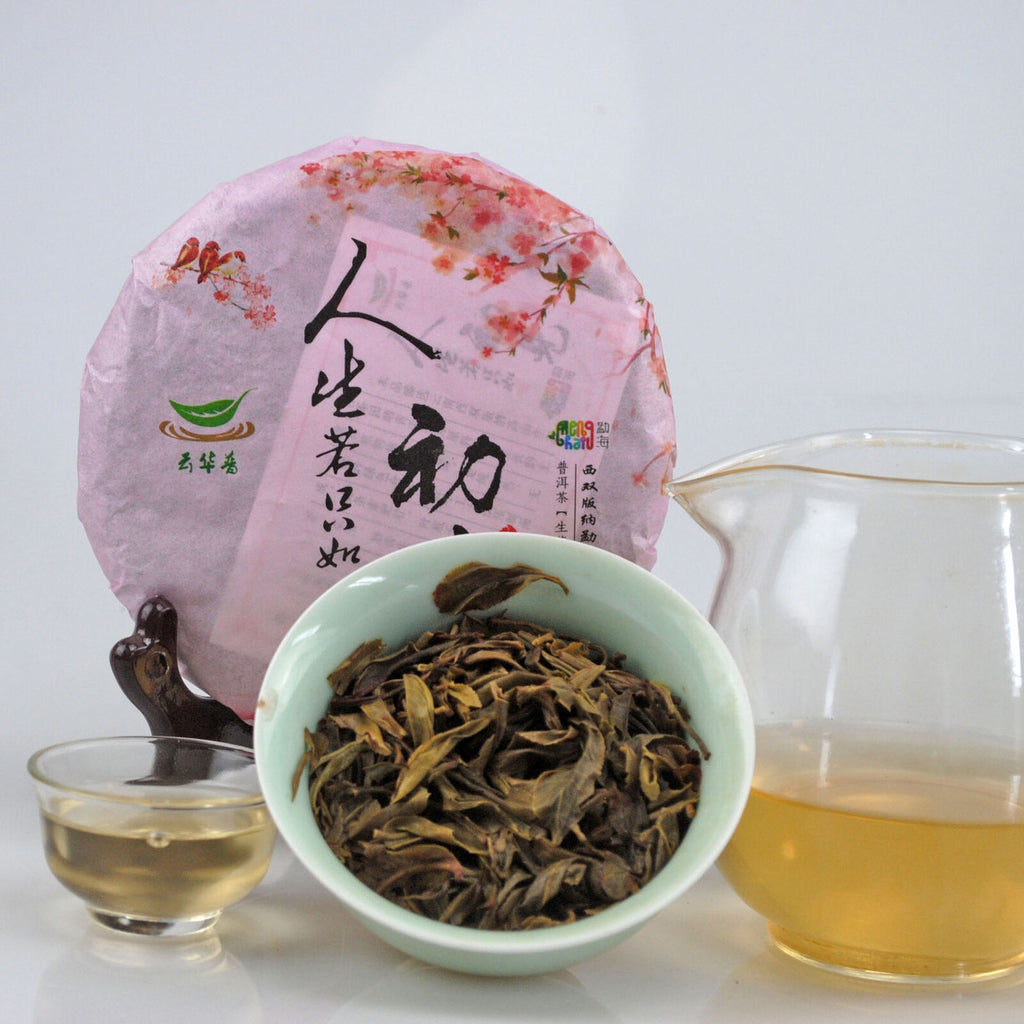 7-Year Aged Yiwu Baihuatan Raw Pu-erh Tea Cake 200g Sheng Tea