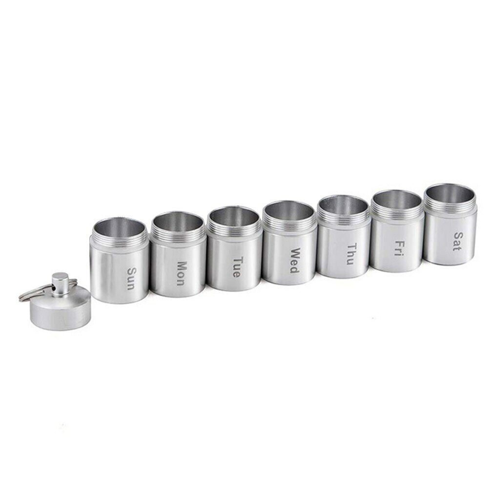 Waterproof Metal Pill Box Daily Medicine Container Keychain Pill Storage Holder