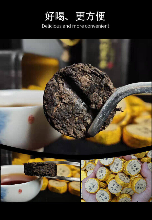 500g Aged Golden Coin Tea Hunan Anhua Black Tea Golden Flower Black Tea Granules