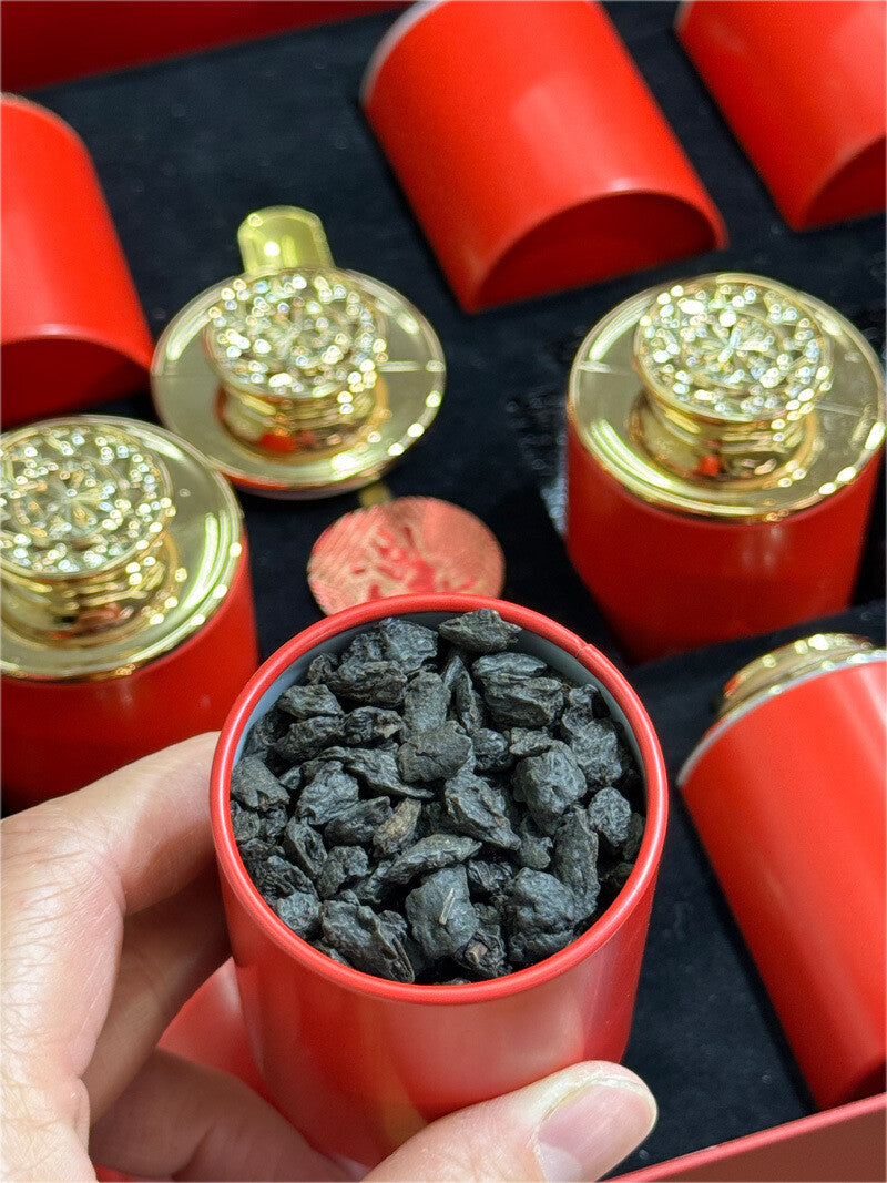 Yunnan Puerh Ripe Tea Small Tin Gift Set Glutinous Rice Fragrance 500g