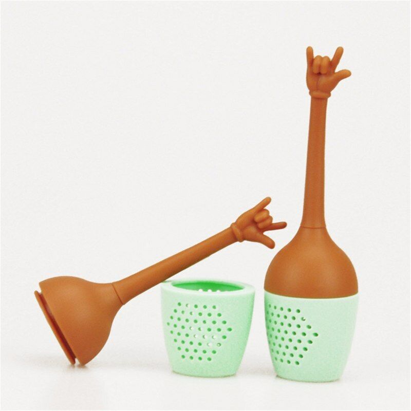 Funny Hand Gestures Silicone LooseLeaf Spice Tea Infuser Tea Strainer Diffuser