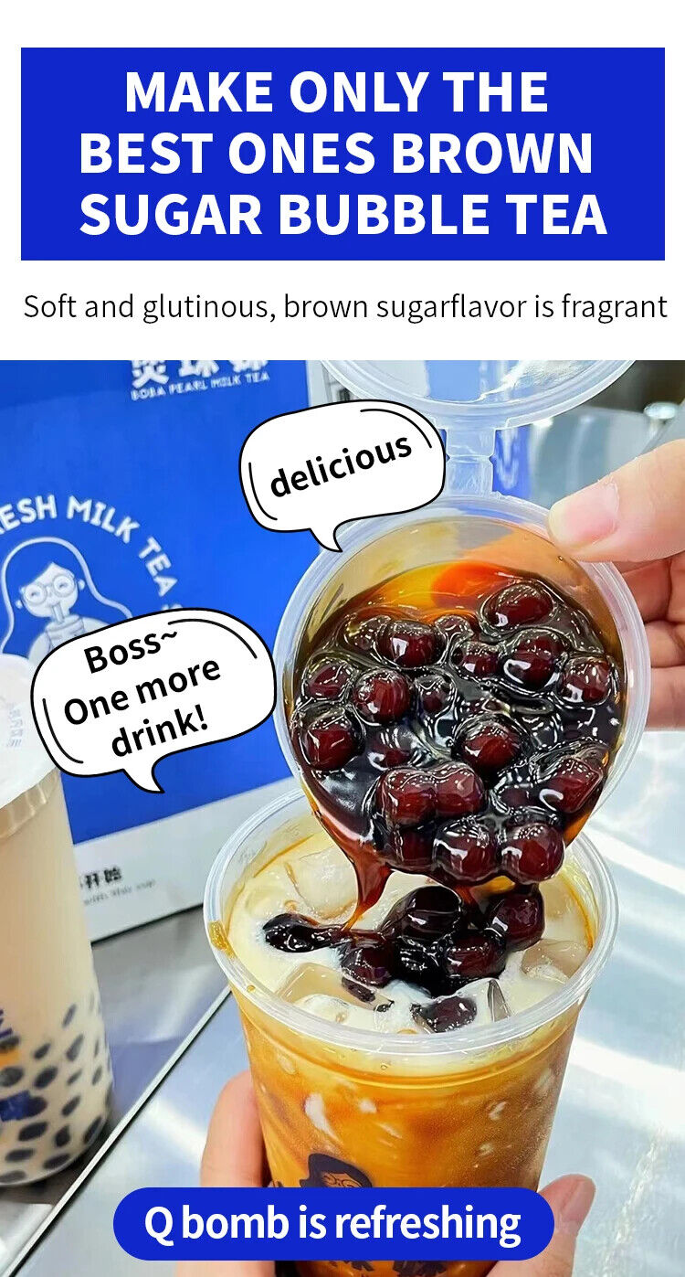 Taiwan Big Tapioca Pearls Brown Sugar Black Boba Bubble Tea 500g/1kg