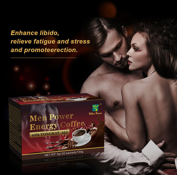 Men Power Energy Coffee Active Instant Black Coffee Maka Ginseng Coffee 5g*20bag