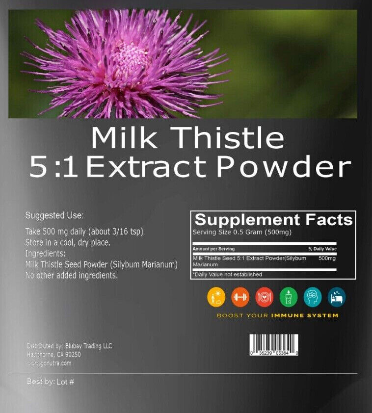 Milk Thistle Seed Powder 1.1lb Silybum Marianum Main image