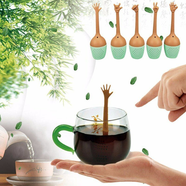 Funny Hand Gestures Silicone LooseLeaf Spice Tea Infuser Tea Strainer Diffuser