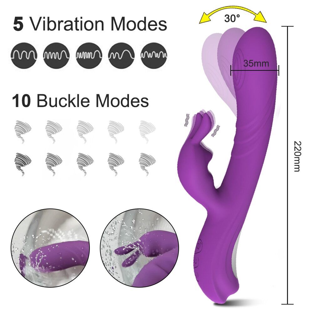 Mimic Finger Wiggling Rabbit Dildo Vibrators Female Powerful Stimulator Sex Toys
