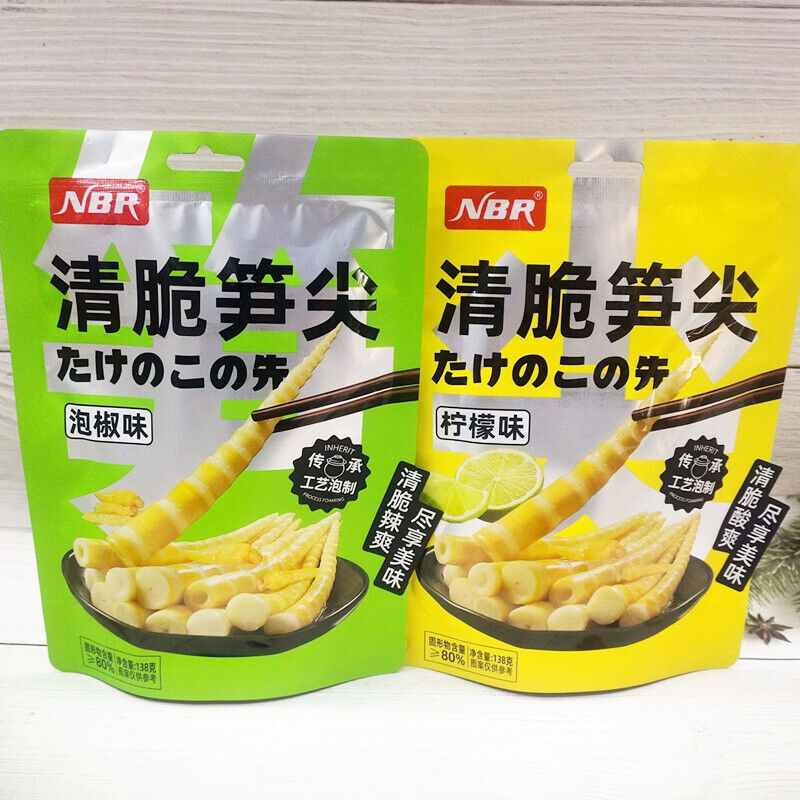 Zitronen-Pfeffer-Geschmack Knusprige Bambusspitzen Instant-Snacks 柠檬泡椒味清脆笋尖开袋即食 Main image