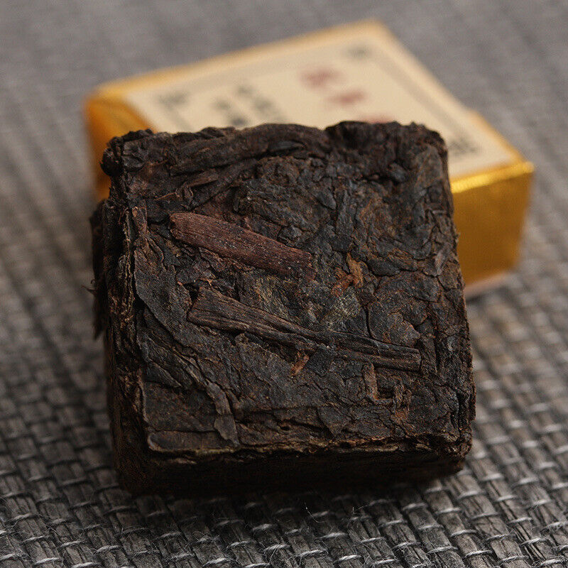Menghai Pu'er ripe tea small square brick tea leaves sinensis word Pu'er tuocha
