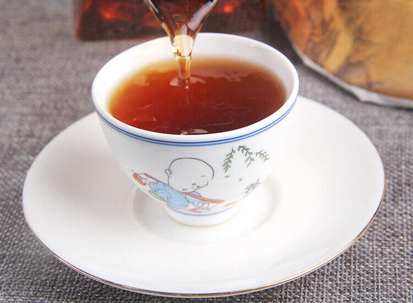 357g Pu'er Old Ripe Tea Cake Yunnan Ripe Pu'er Tea Cake普洱茶熟茶勐海糯米香普洱老熟茶饼云南熟普洱茶饼