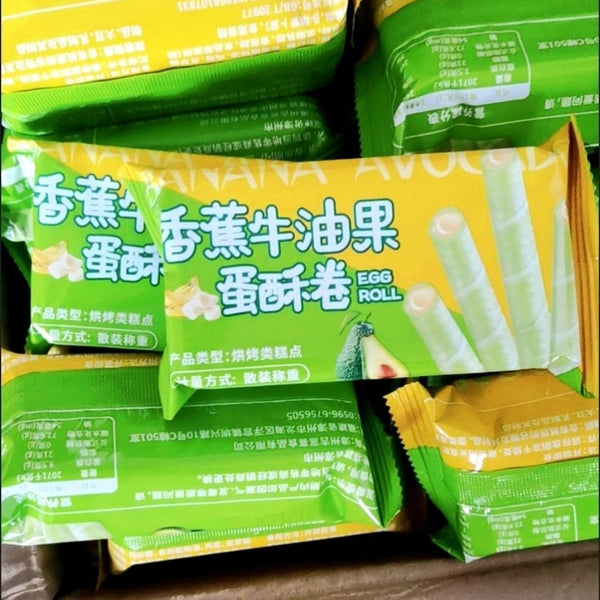 Avocado Egg Roll with Banana Filling Snack Perfect for Office or Dorm