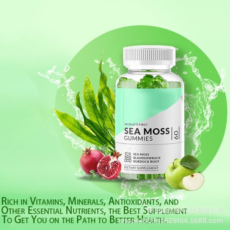 120 Pills Organic Sea Moss Capsules, Irish Sea Moss, bladderwrack & Burdock Root Main image