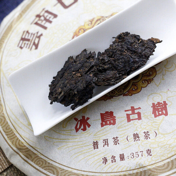 357g Yunnan Seven Cakes Pu-erh Tea Icelandic Royal Reward Ripe Cake Ripe Pu