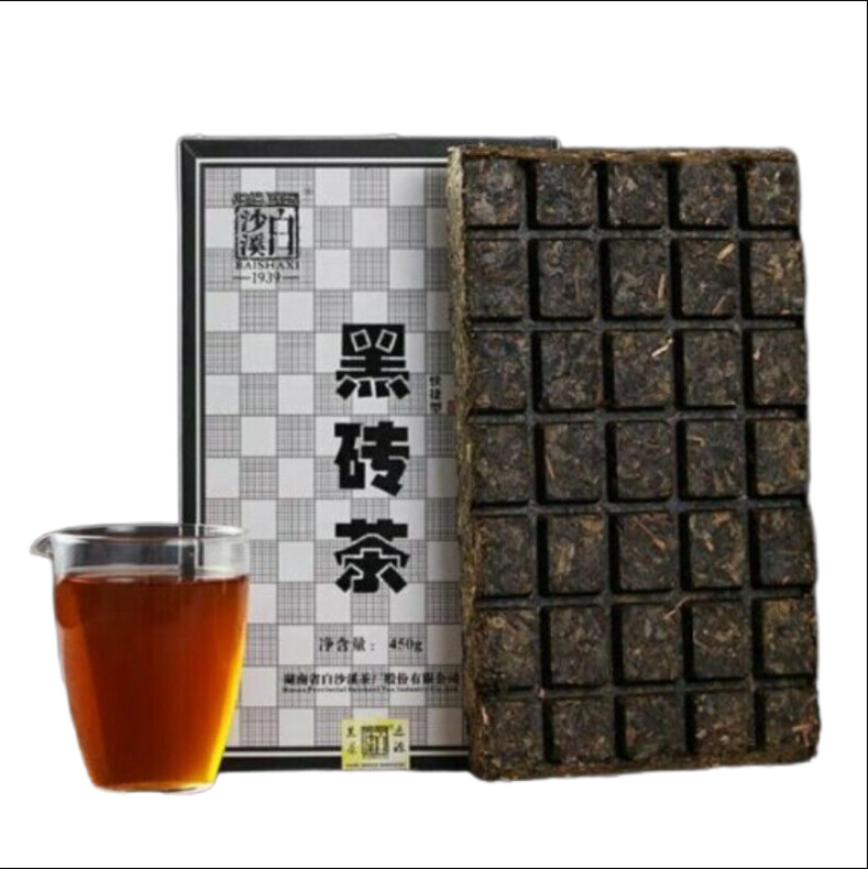 450g HEI ZHUANG CHA China Anhua Baishaxi Instant Dark Tea Shortcut Brick Tea