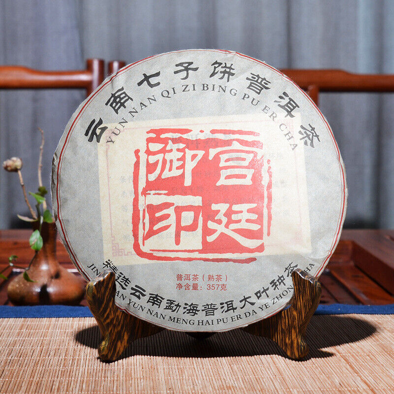 357g Yunnan Pu'er Tea Imperial Seal Cooked Tea Big Leaf Tea Cake Secondary image