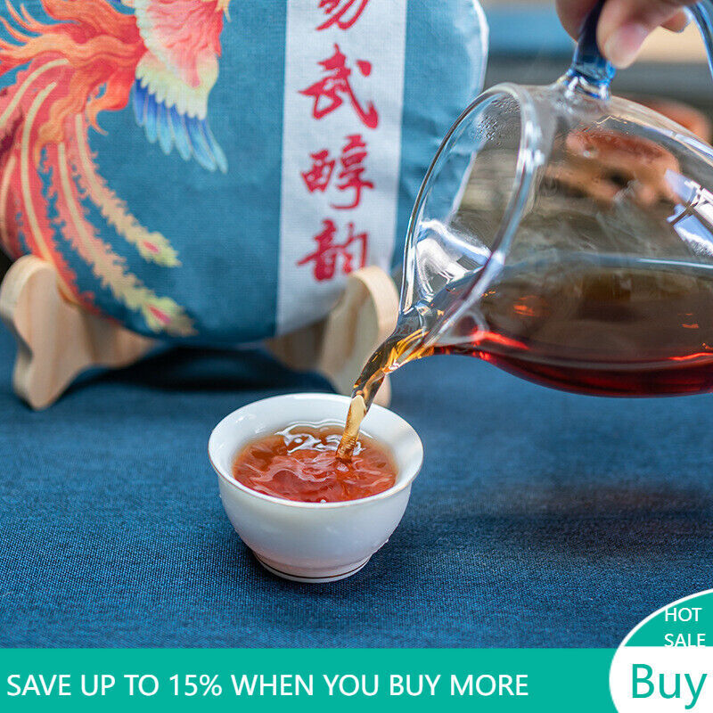 357G Yunnan Yiwu Mellow Rhythm Pu'er Seven Cakes Ancient Tree Aged Ripe Puer Tea Main image