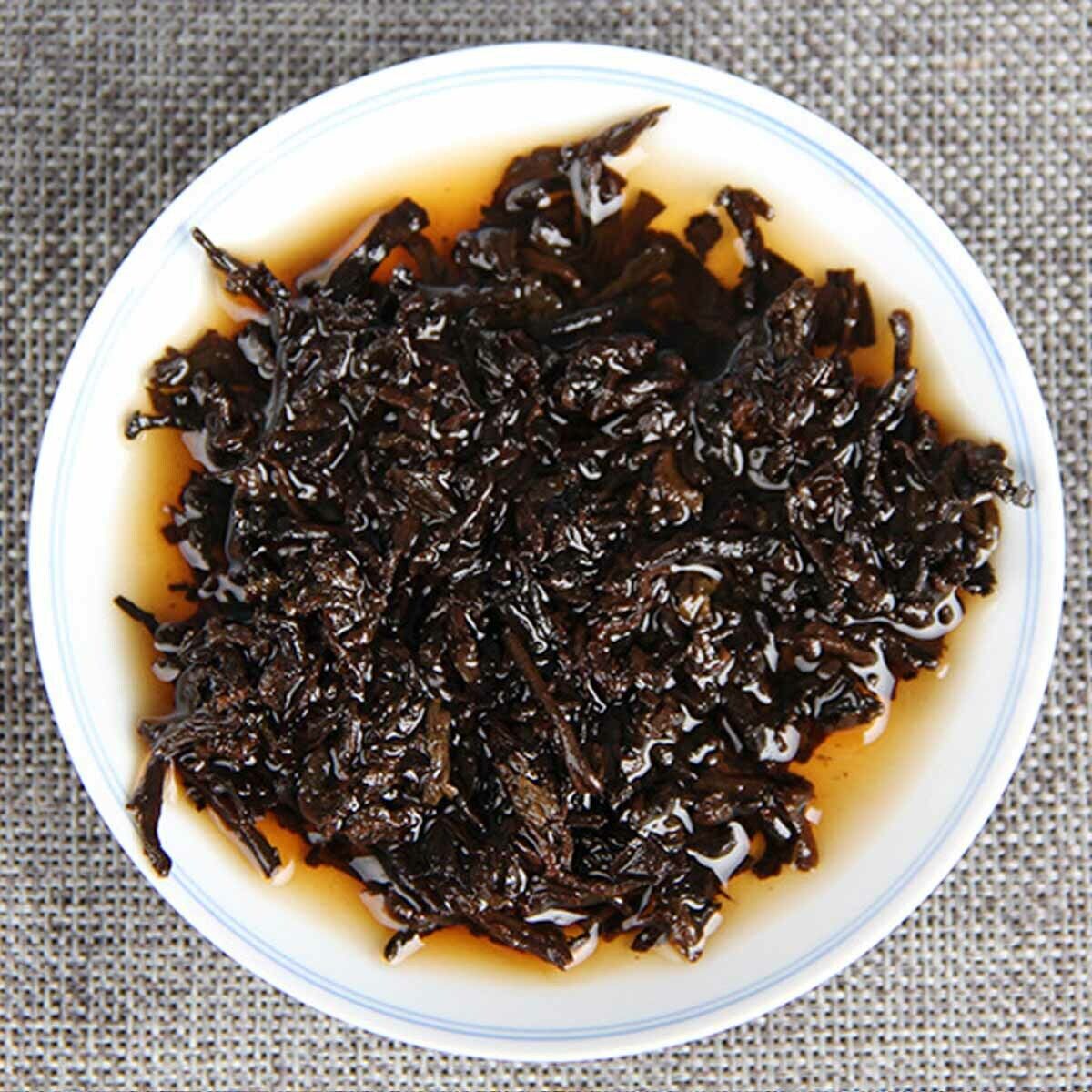 357g Laobanzhang Ripe Puerh Tea Ecological Ancient Tree Tea Golden Bud Black Tea