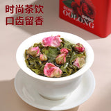 Floral Fruit Tea for Women’s Wellness  Tin Can Rose Oolong Tea with Rose Petals