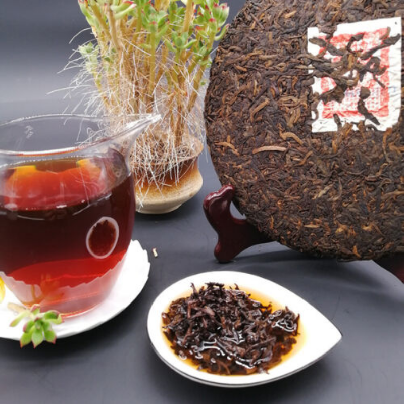 Tea Puerh Tea Cake Ripe Puer Cooked 357g Yunnan Tong Qing Hao Yiwu Mt. Old