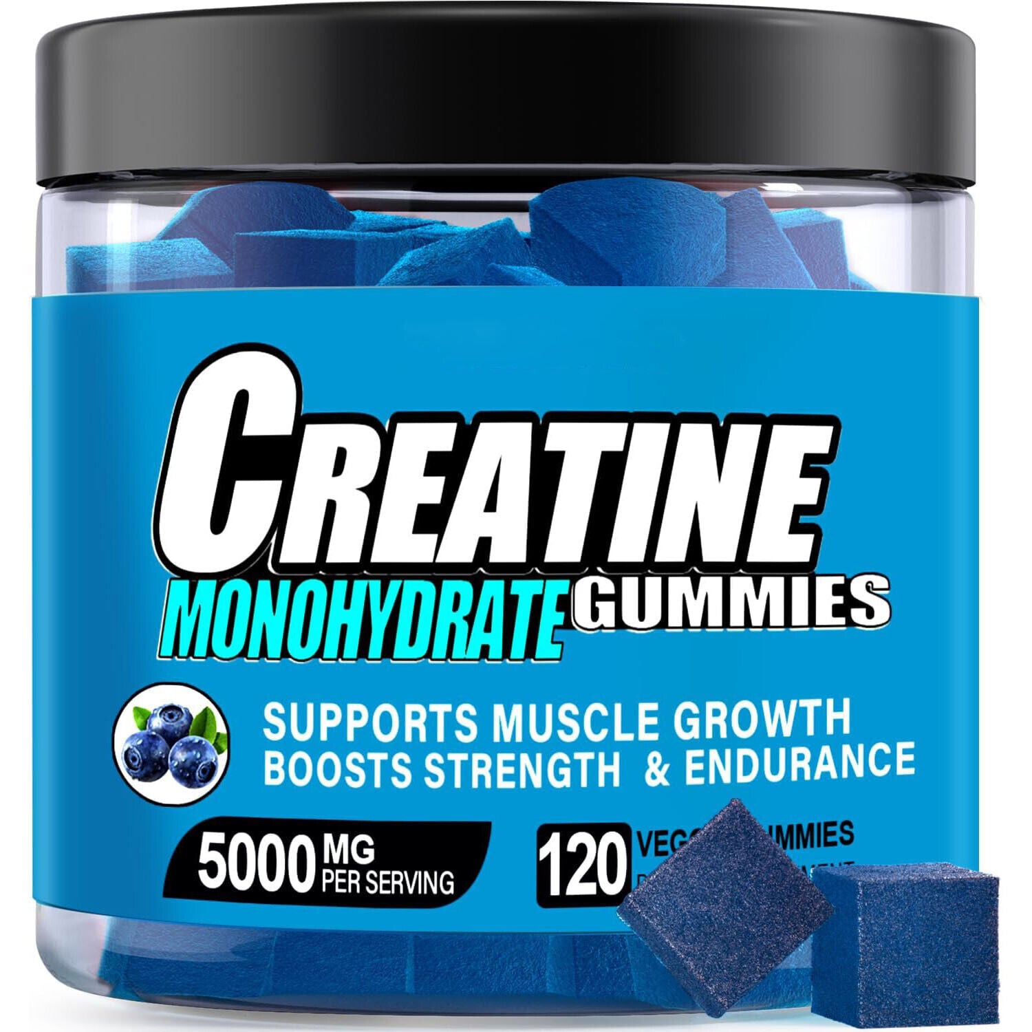 120 Count Kreatin-Monohydrat-Gummis 5000MG Energie und Muskelleistung steigern Secondary image