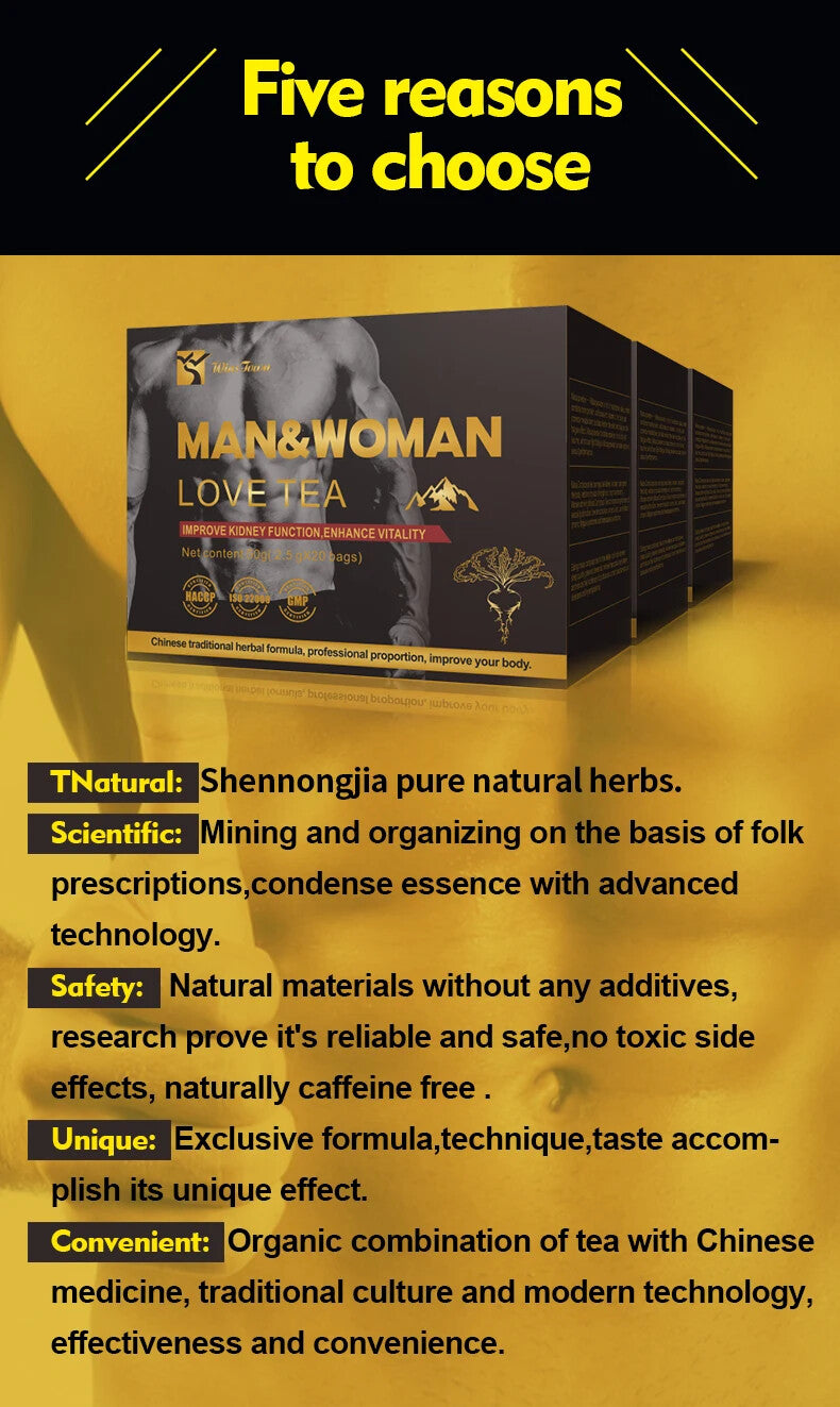 Energy Man&Woman Love Tea Boost Male Fertility Sexual Vitality Natural Maca