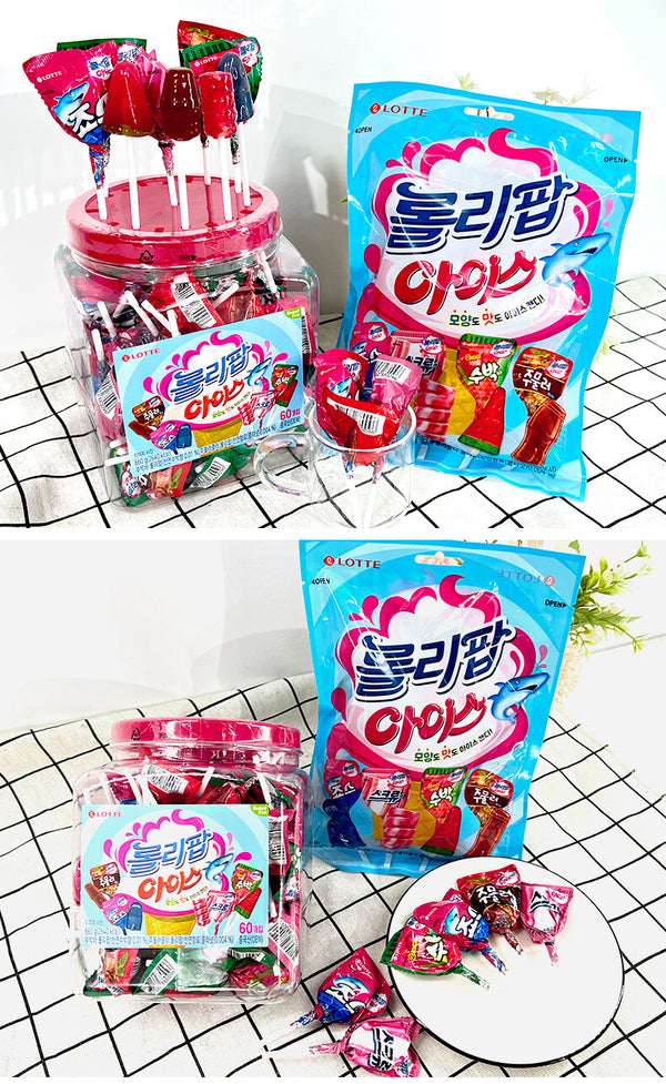 Korean Snack Lotte Lotte Ice Cream Cartoon Lollipop Candy 60pcs 660g
