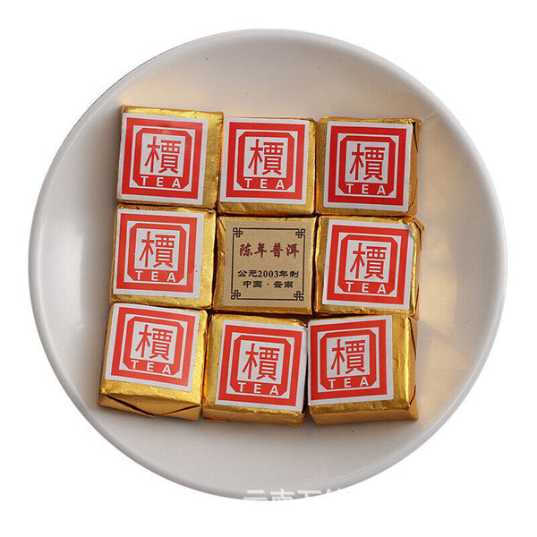 Small Gold Tea Brick 500g Mini Tuo Tea Small Square Brick Aged Pu-erh Ripe Tea