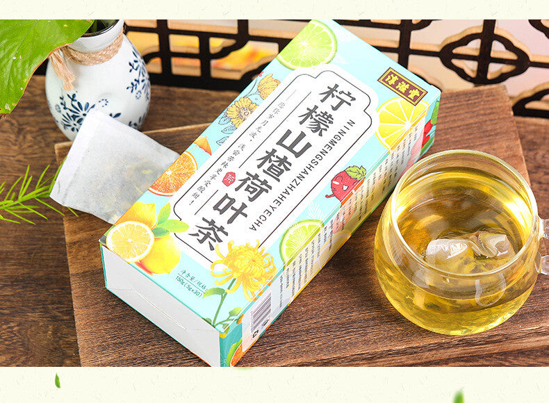 Lemon Hawthorn Lotus Leaf Tea 16 Flavors Health Non-Fat Tea 150g