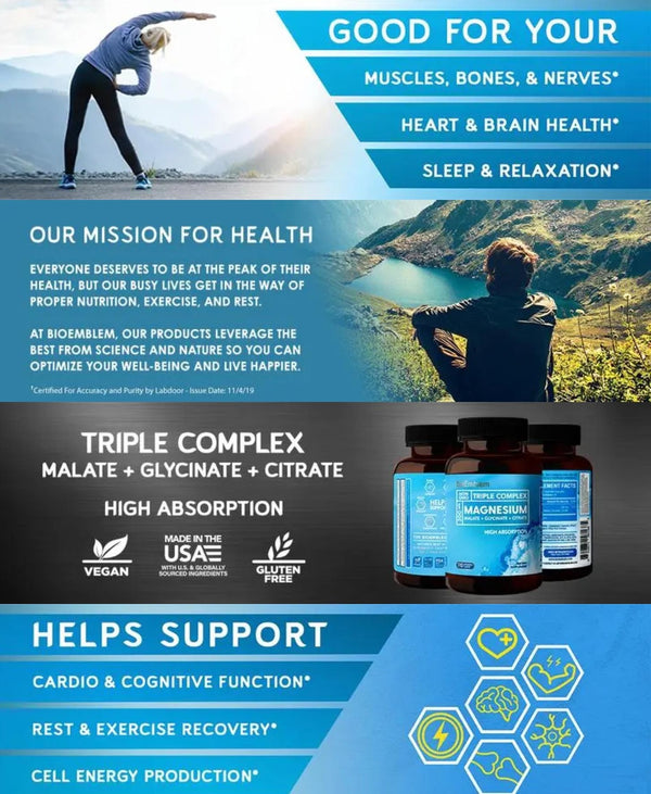 Magnesium Capsules Health Care  All-natural Ingredients