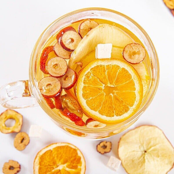Apple Hawthorn Poria Fruit Tea Blend Dried Slices with Orange Natural Herbal