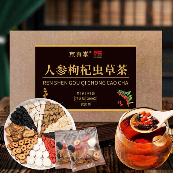 Men's Vitality Herbal Tea Ginseng Goji Cordyceps Maca Eucommia Epimedium
