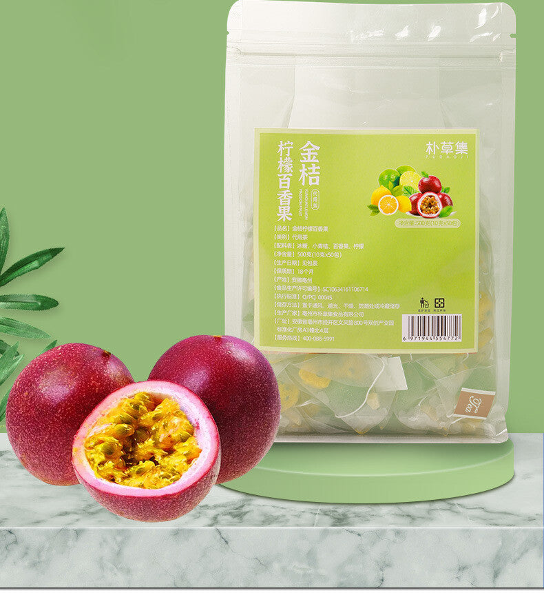Cold Brewed Tea Triangular Tea Bags Fruit Infusion Kumquat Lemon Passion Fruit