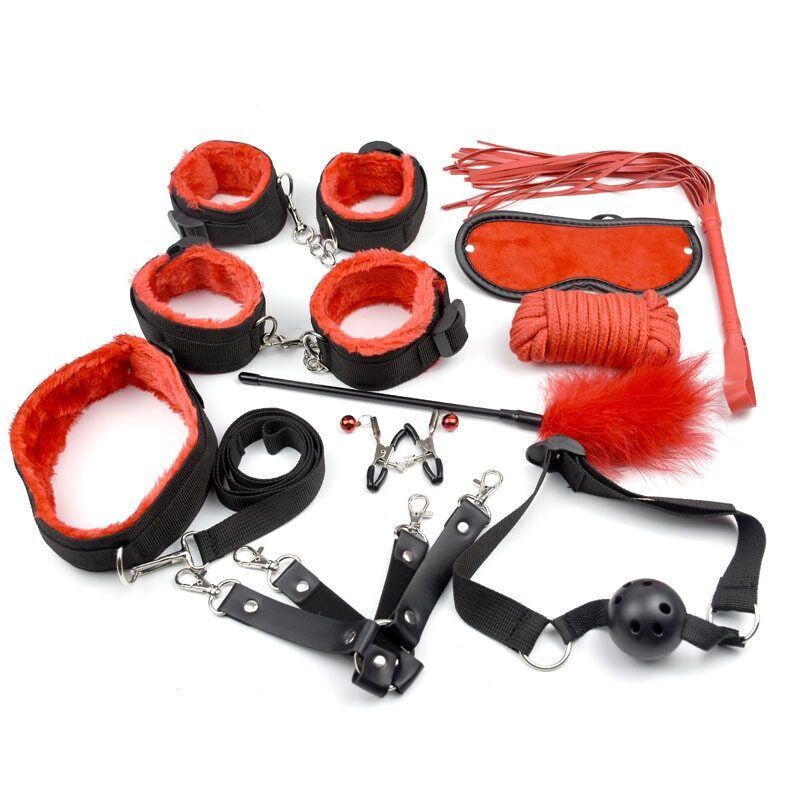 10pcs/set Bondage Kit Handcuffs BDSM Sex bandage Toys For Couples