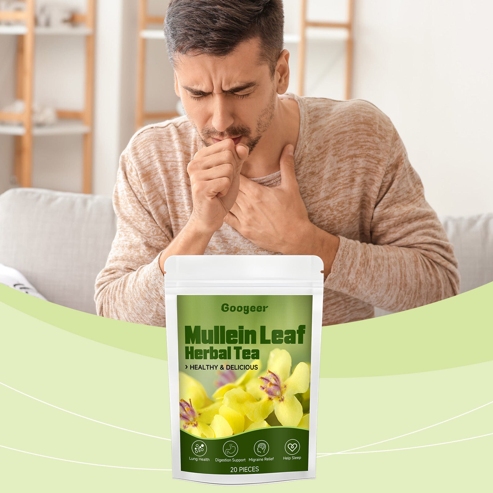 Natural Wellness Tea 20 Pcs/bag (116g) Mullein Leaf Herbal Tea Secondary image
