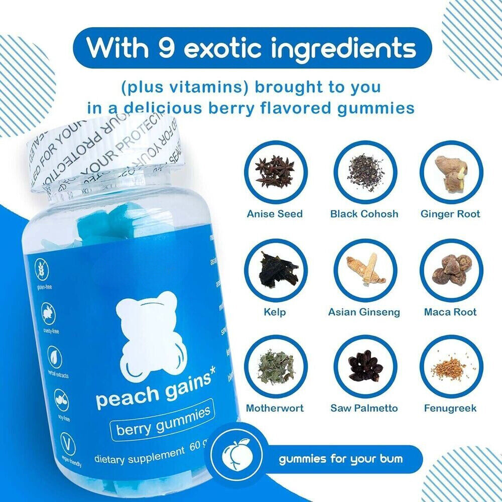 TOP Support and Peach Gains Gummies  Women's Support Supplement Multivitamins