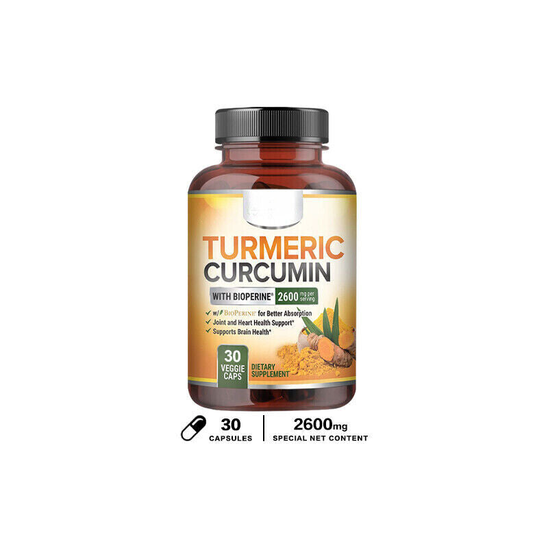 Turmeric Curcumin Highest Potency 95% 2600mg with BioPerine Black Pepper Extract